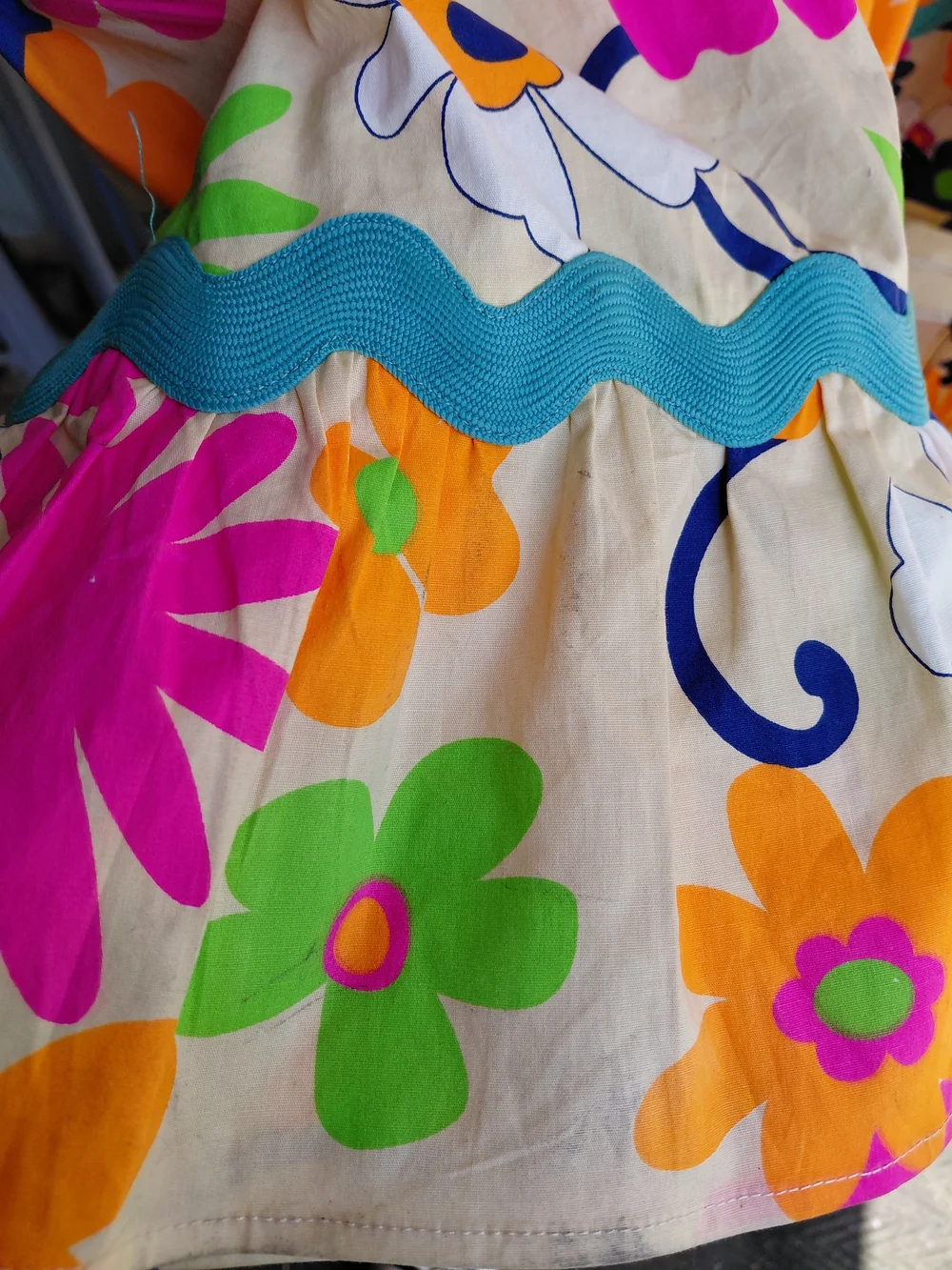 CeliaB Vibrant Floral Tiered Dress in Pink, Yellow & Blue - Picture 4 of 5